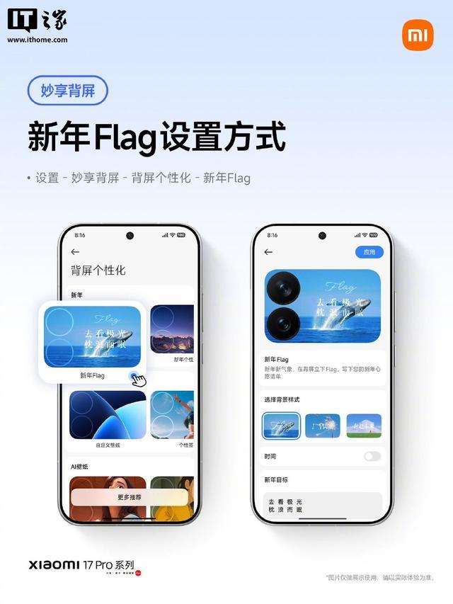 小米17 Pro系列手机“妙享背屏”上线“新年Flag”模板